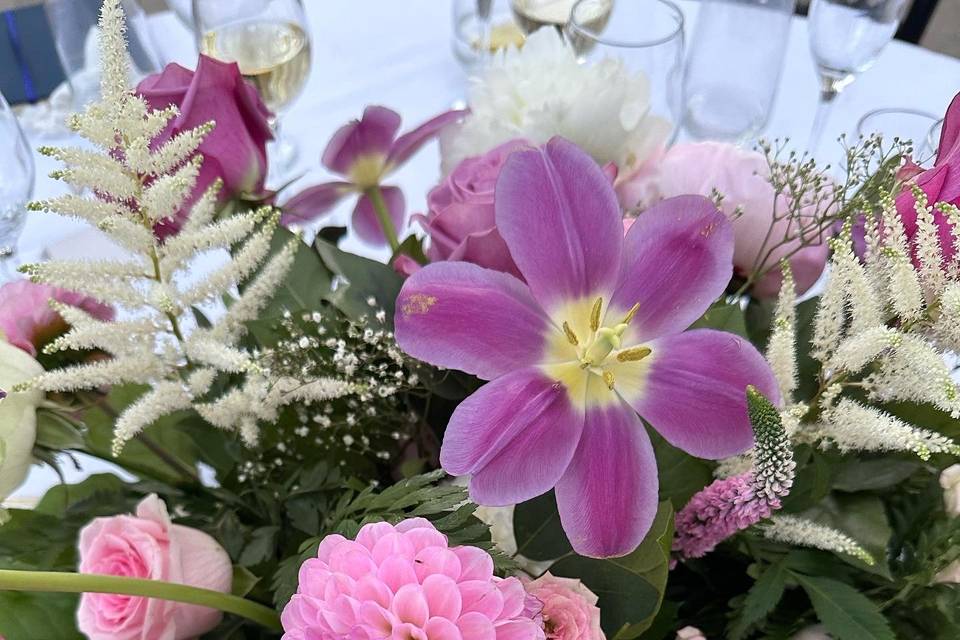 Pink and purple wedding flower