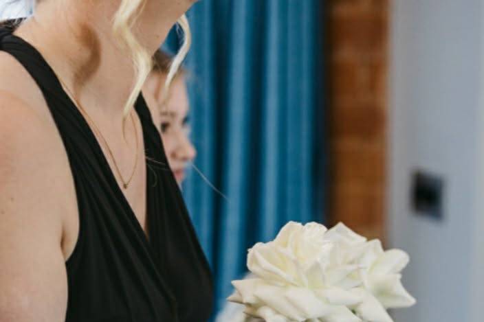 Singe stem rose bridesmaid