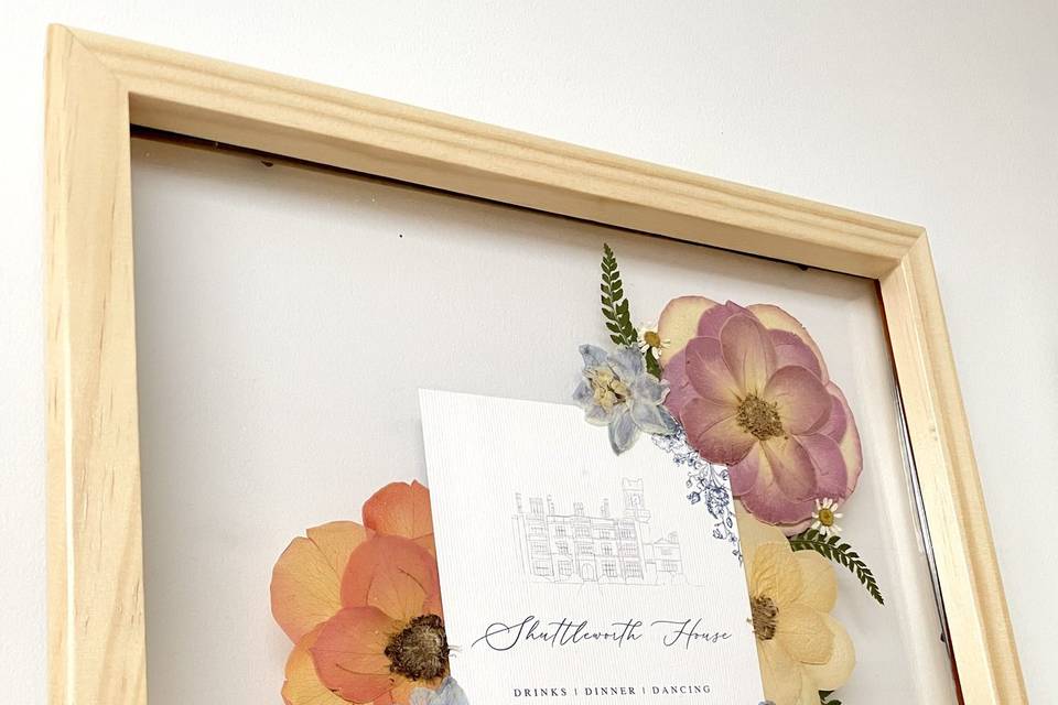 Pressed wedding stationary