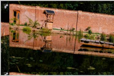 Wall and pond