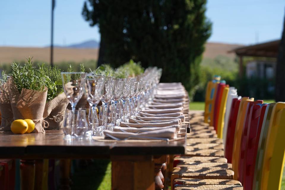 Long garden table