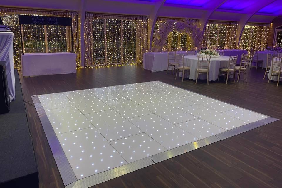 White sparkle dance floor