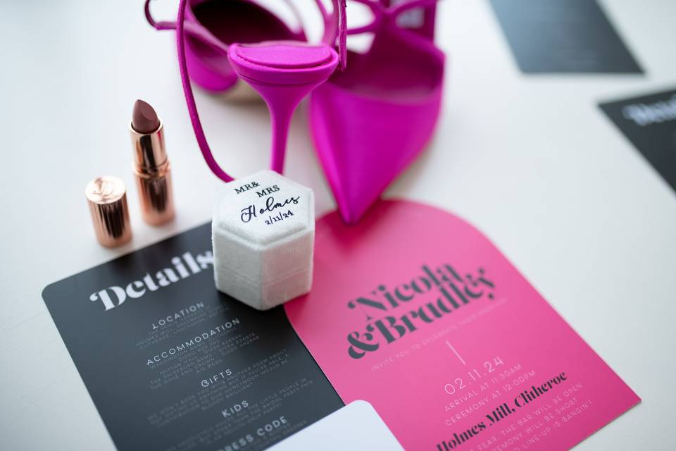 Colourful invitation set