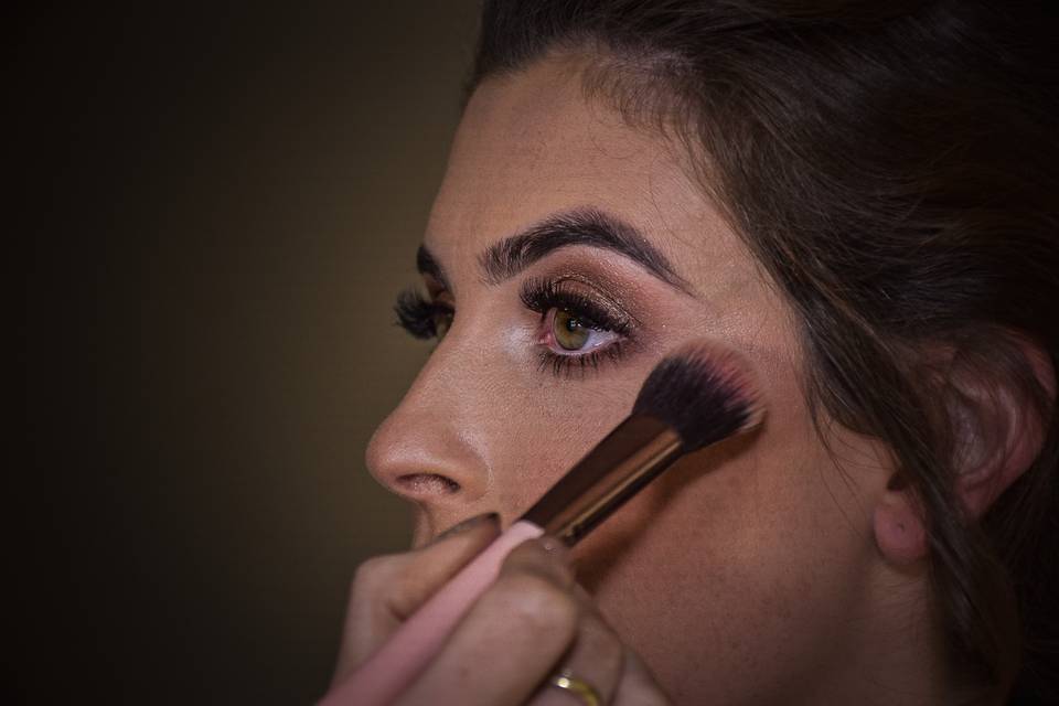 Makeup artist at work