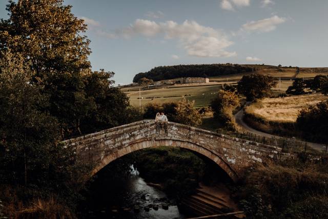 Outside Danby Castle Barn