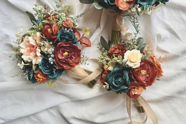 Teal and burnt orange