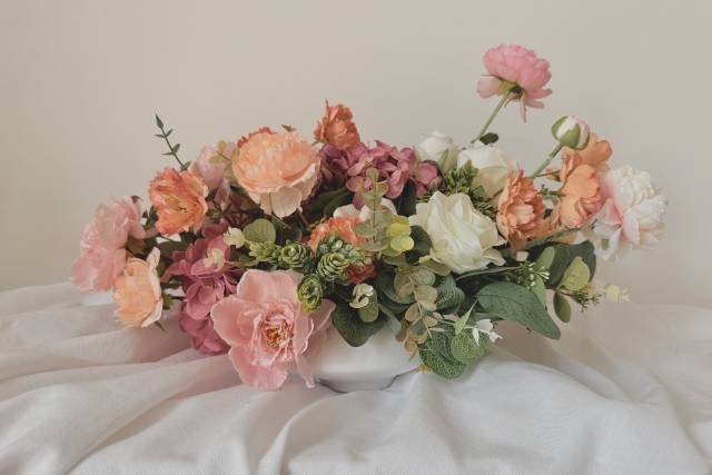 Blush pink and peach