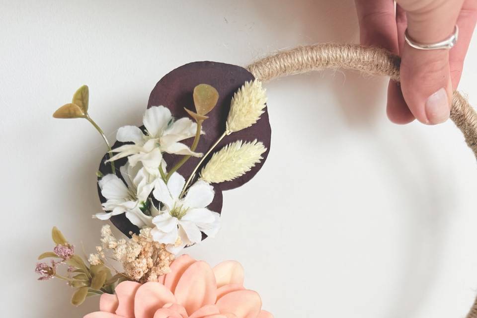 Flower girl hoop peach
