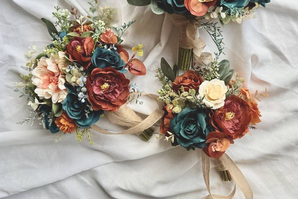 Teal and burnt orange