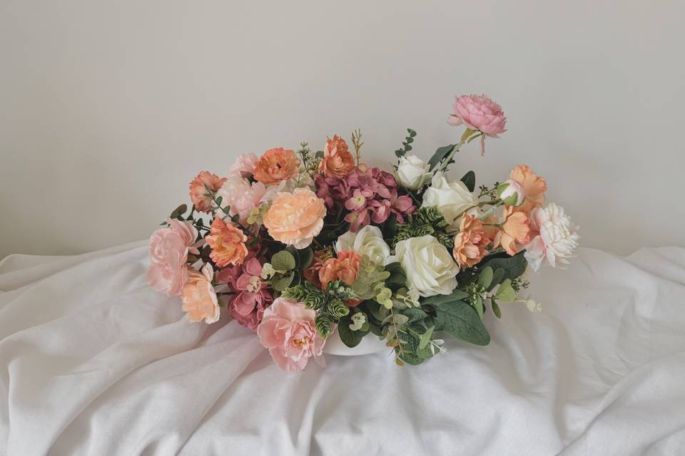 Blush pink and peach