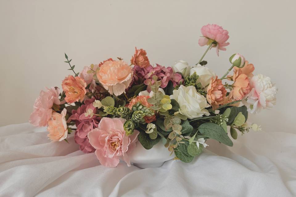 Blush pink and peach