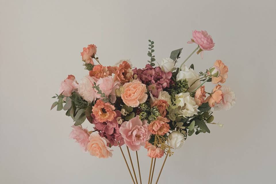 Blush pink and peach