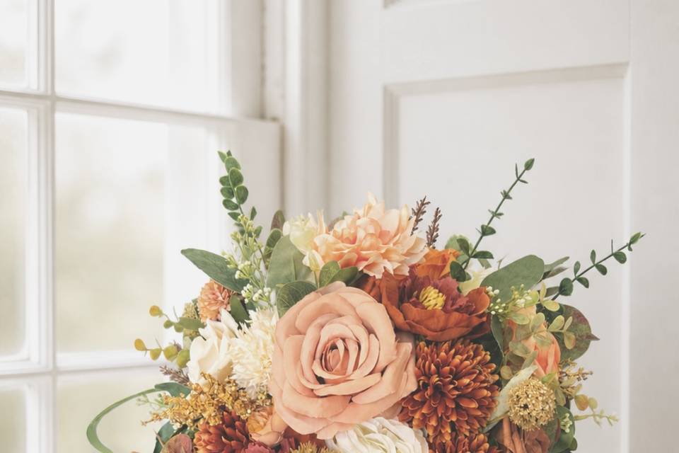 Nude and burnt orange
