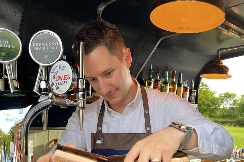 Espresso martini pouring