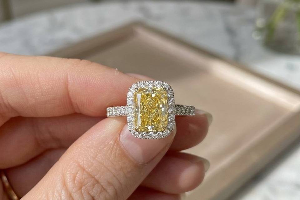 Fancy Yellow Engagement Ring