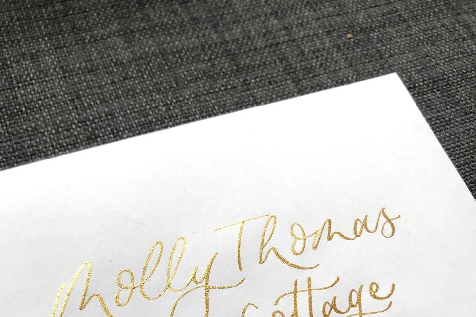 Gold envelope calligraphy