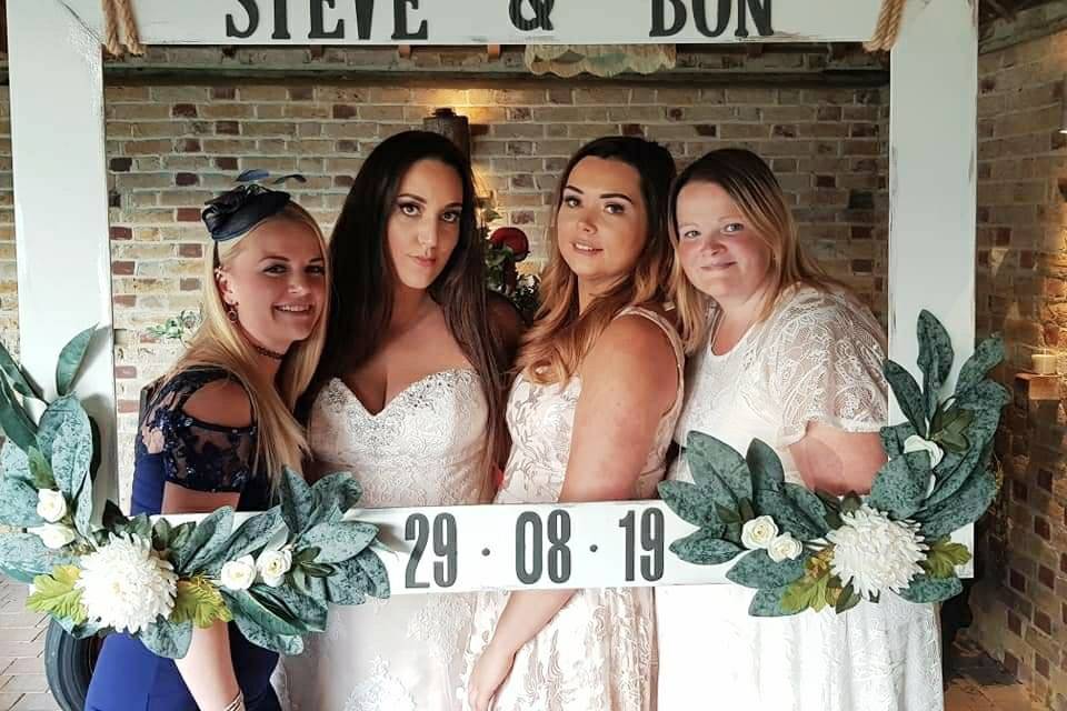 Bride and bridesmaids