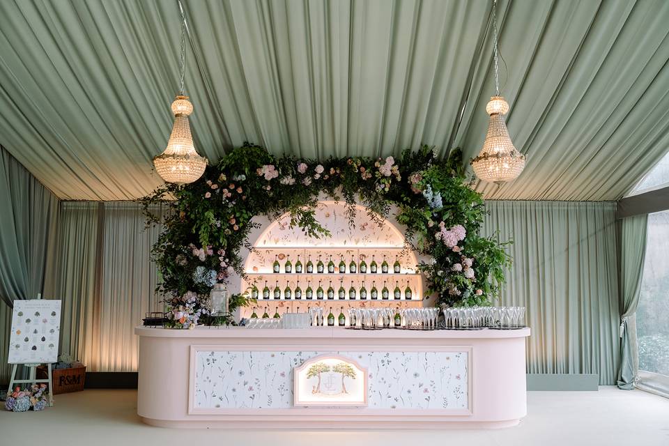 Bespoke Wedding Bar in Marquee