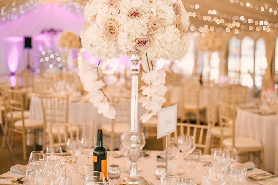 Inside the elegant Pavilion Marquee