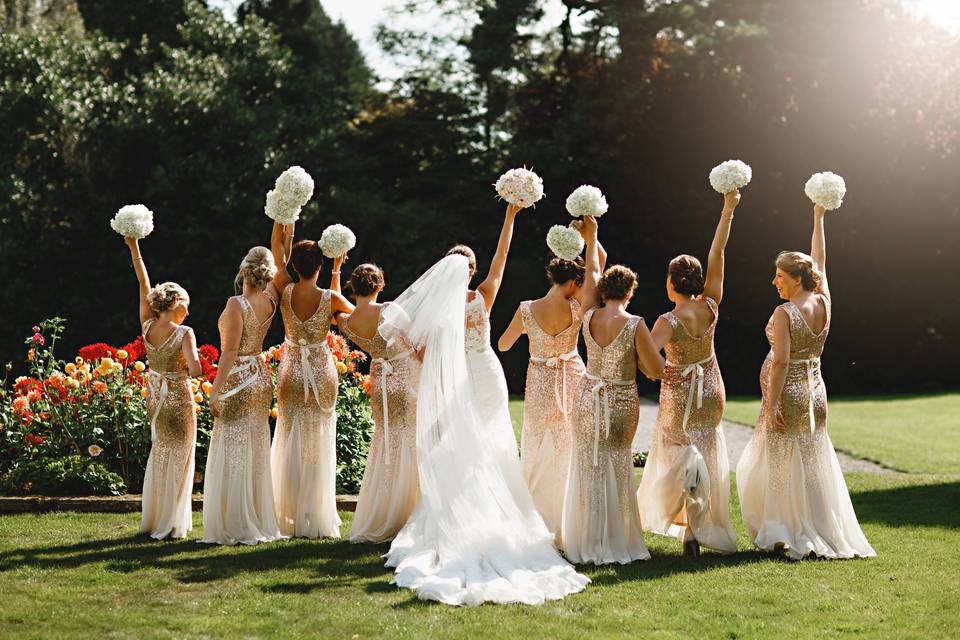The stunning wedding party