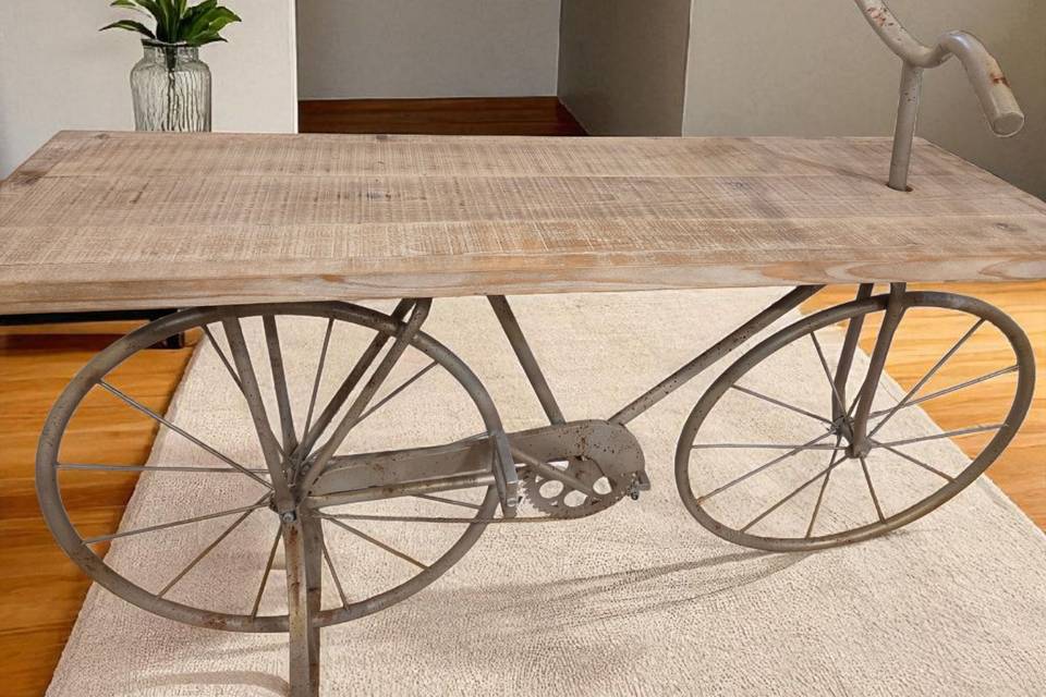 Rustic grazing bike table