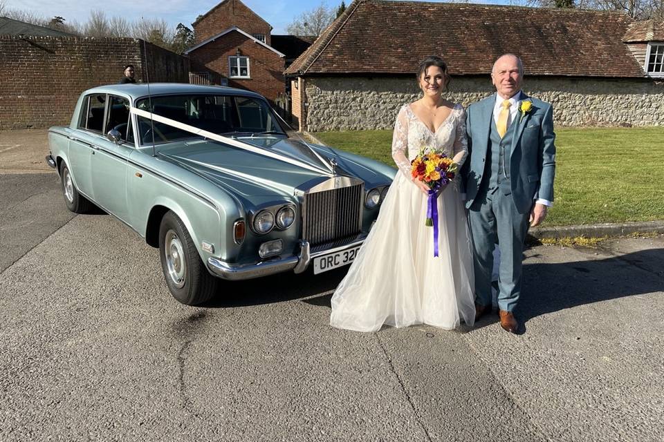 Silver/Blue Rolls Royce