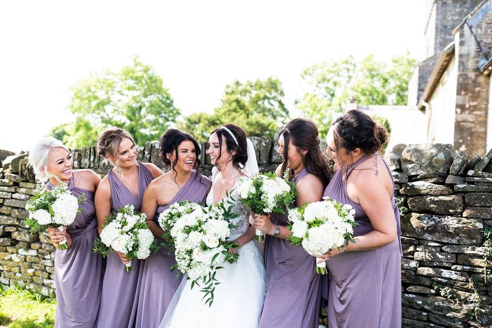 Bride and bridesmaids