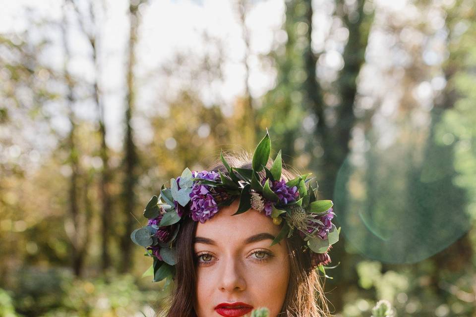 Bride holding bouquet