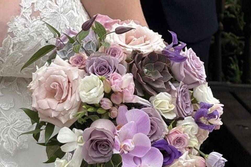 Orchisd and succulent Bouquet