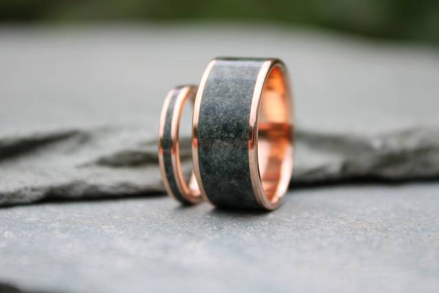 Rose gold inlay rings