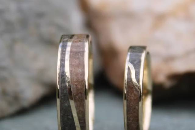 Slate and stone rings