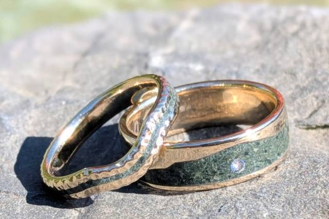 Gold slate rings