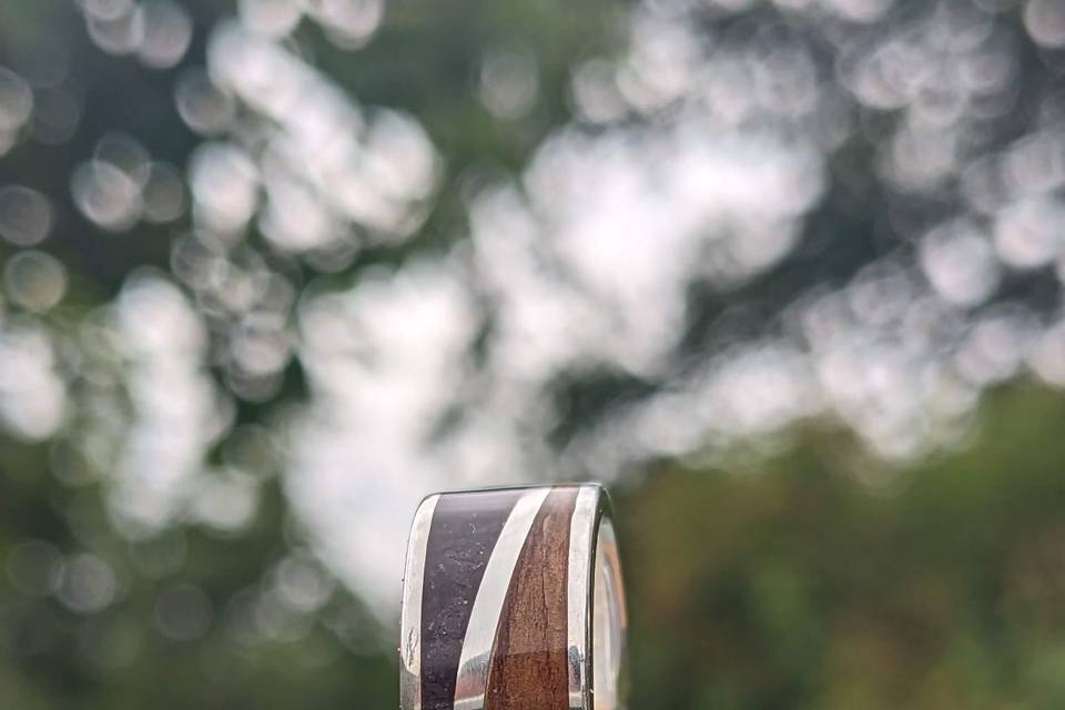 Slate and wood wave rings