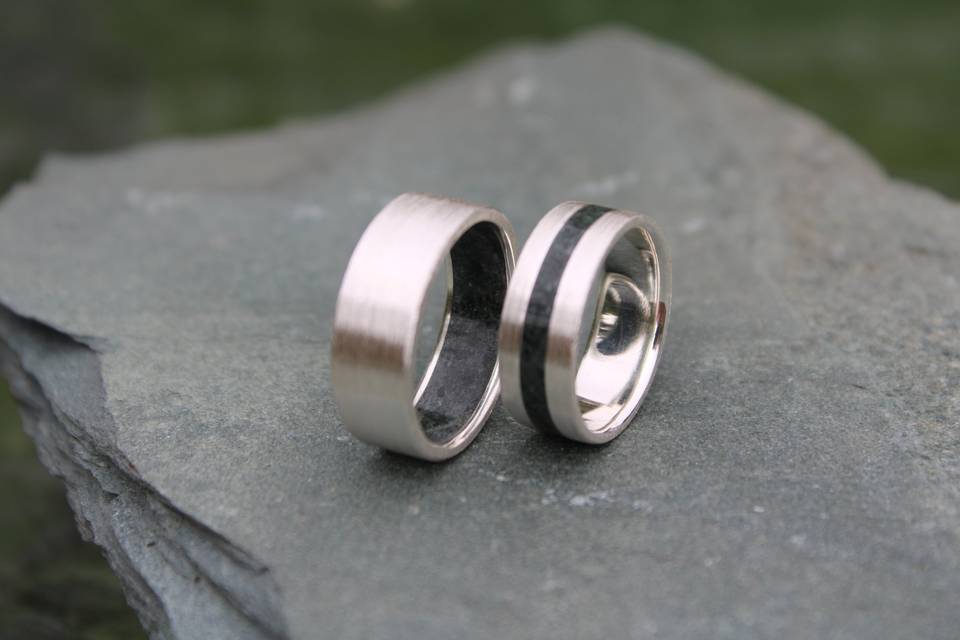 Lake District slate inlay ring