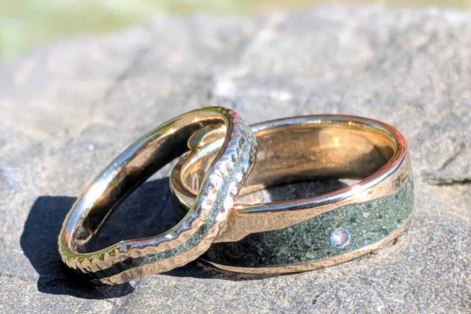 Gold slate rings