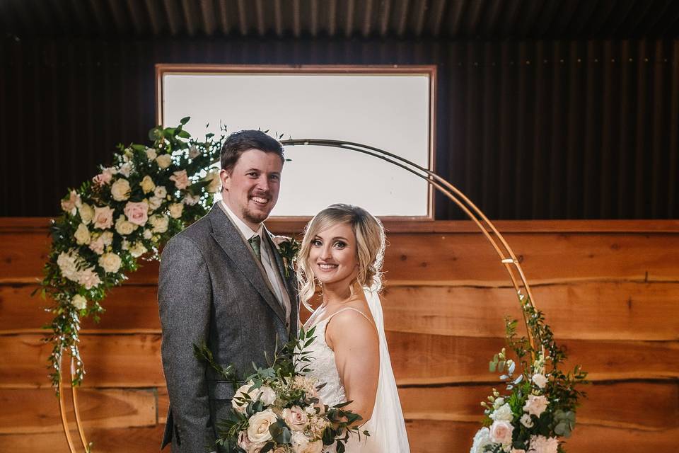 Flower arch backdrop