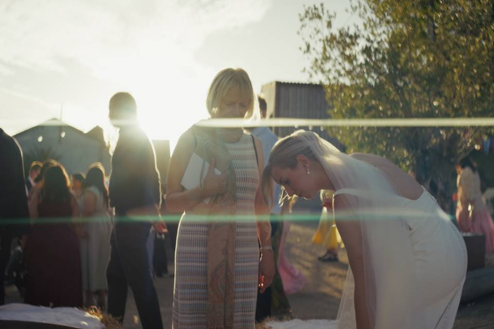 SUNSET SHOT OF BRIDE