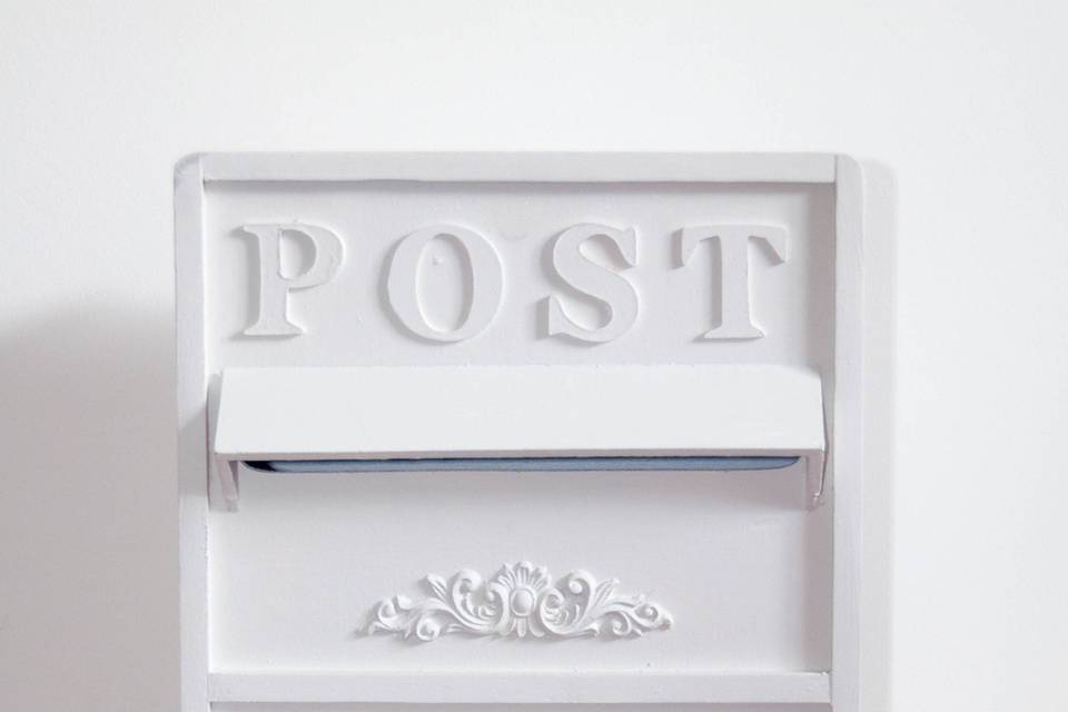 Ivory white post box