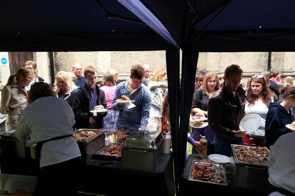 People waiting to be served