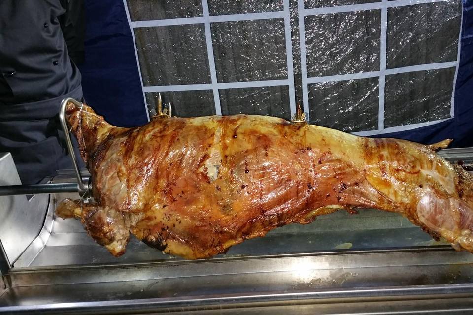 Whole Lamb on spit