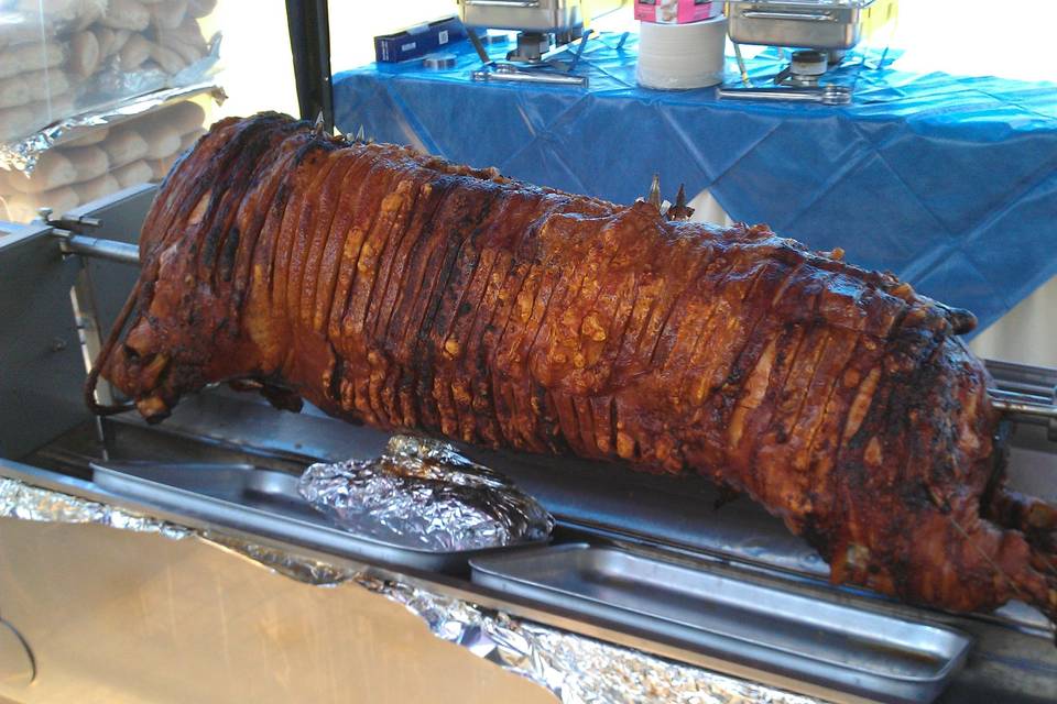 Whole hog ready to carve