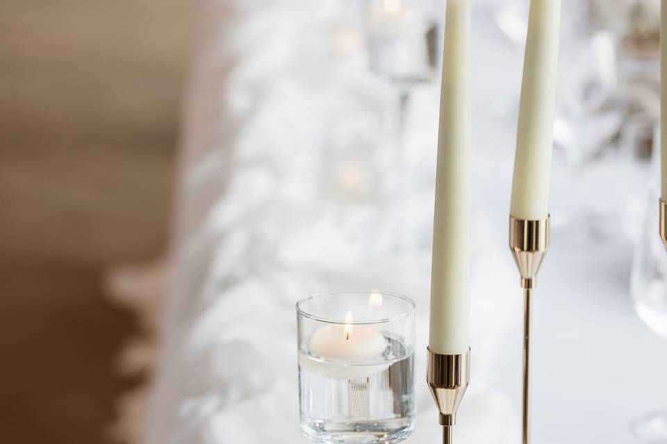 Table Draping and Candle Light