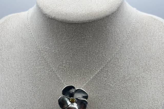 Handbuilt Plumeria Flower Pend
