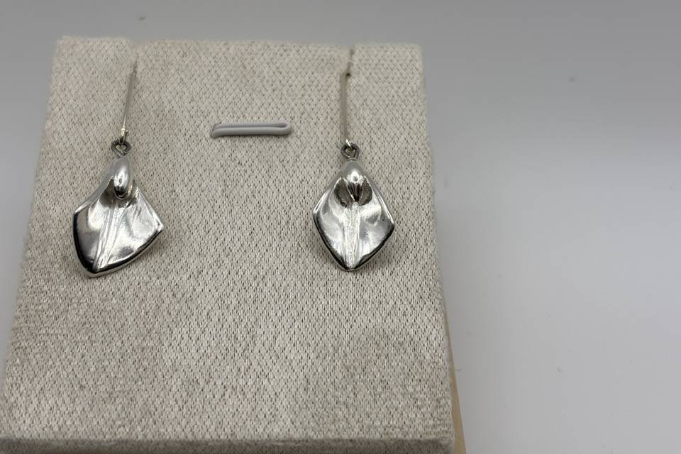 Solid Silver Drop Earrings