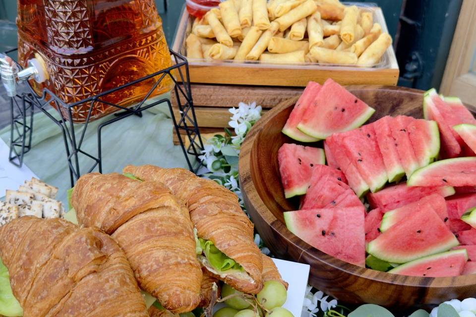 Pastries and fruit