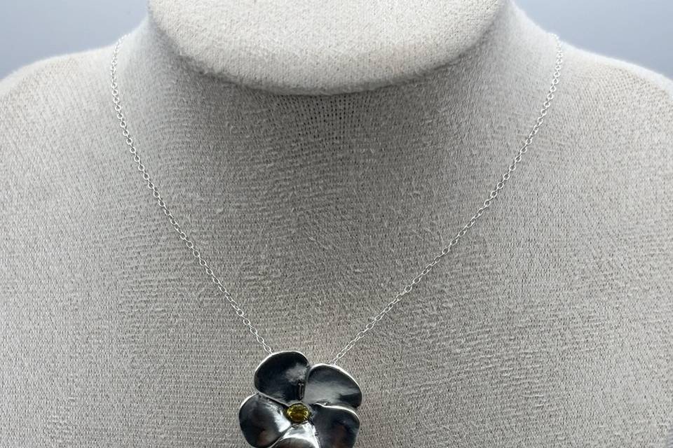 Handbuilt Plumeria Flower Pend