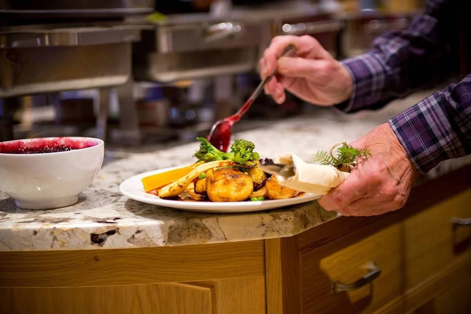 Plating the entree