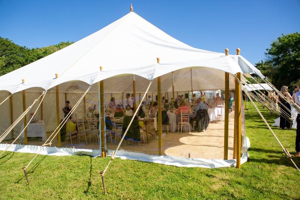 Marquee in Little Oak Cornwall meadow