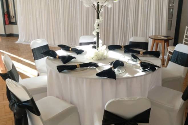 Chair cover and satin sashes