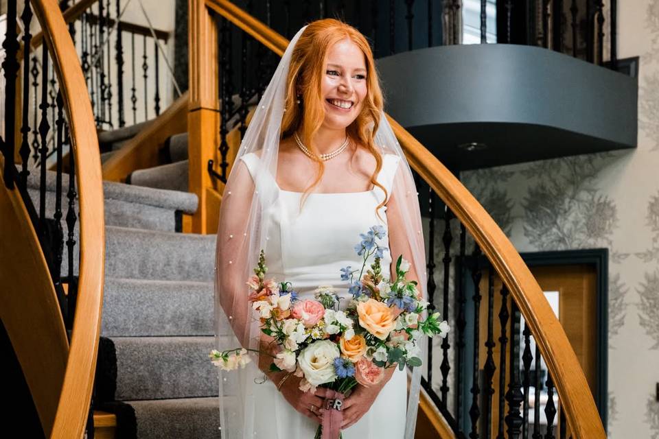Seasonal bridal bouquet